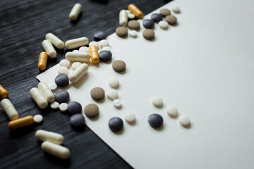 Background with pills copy space