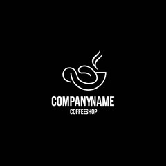 Fototapeta premium Retro Vintage Coffee Shop Logo with Lettering. Coffee Shop Label logo . logo line coffee shop 