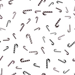 Light Red vector seamless background with tasty xmas sweets.