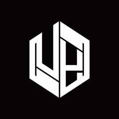 UY Logo monogram with hexagon inside the shape design template