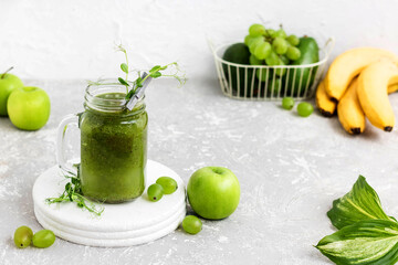 Green Vitamin Smoothie with Young Pea Shoots