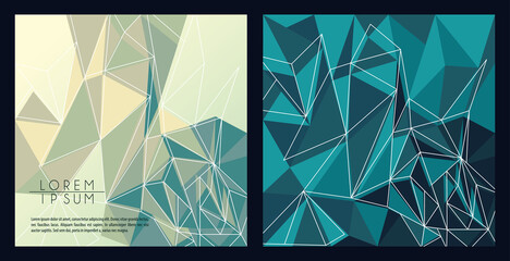 green and blue color polygonal space backgrounds