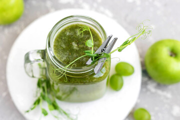 Green Vitamin Smoothie with Young Pea Shoots