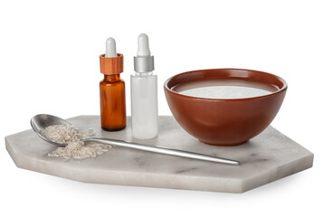 Healthy rice water on white background