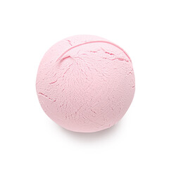 Tasty strawberry ice cream on white background