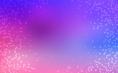 Light Pink, Blue vector template with space stars. Shining colored illustration with bright astronomical stars. Best design for your ad, poster, banner.