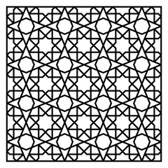 Laser Cutting Design Template. Decorative Grille. Oriental geometric pattern.