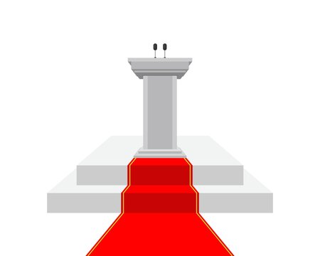 Podium tribune with red carpet vector illustration