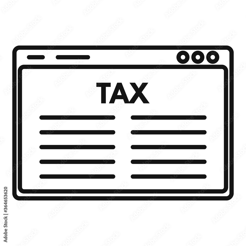 Poster web page tax icon. outline web page tax vector icon for web design isolated on white background