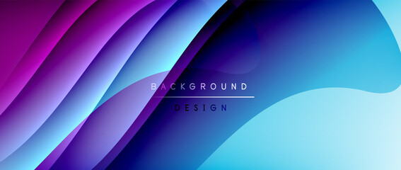 Fluid gradient waves with shadow lines and glowing light effect, modern flowing motion abstract background for cover, placards, poster, banner or flyer