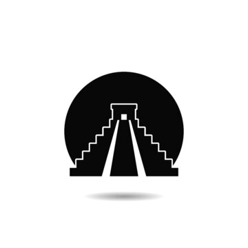 recommend clip art: Chichen Itza pyramid icon with shadow