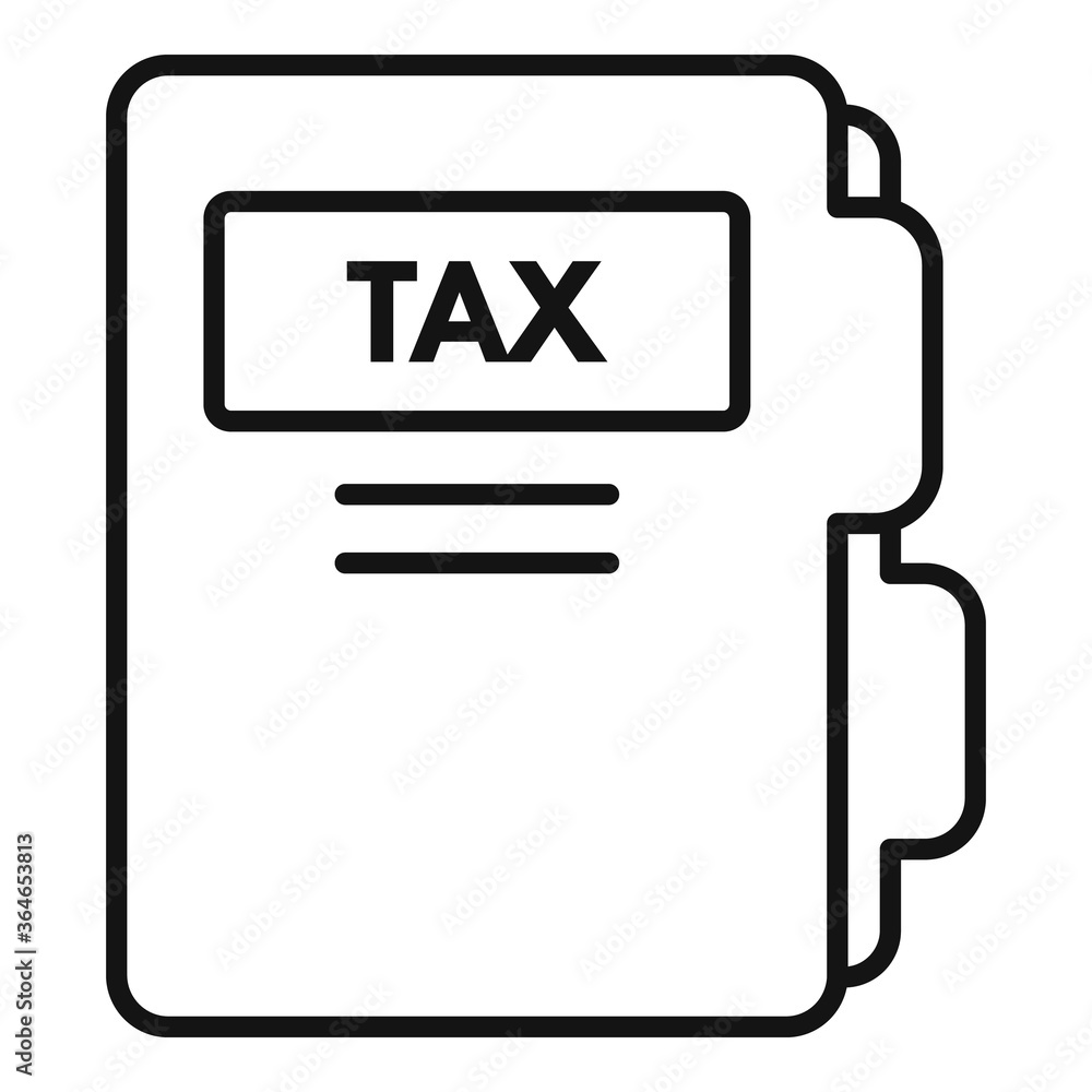 Poster tax folder icon. outline tax folder vector icon for web design isolated on white background