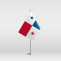 Panama flag state symbol isolated on background national banner. Greeting card National Independence Day of the Republic of Panama. Illustration banner with realistic state flag.