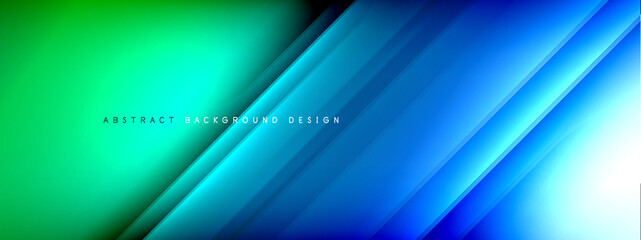 Fototapeta na wymiar Motion concept neon shiny lines on liquid color gradients abstract backgrounds. Dynamic shadows and lights templates for text