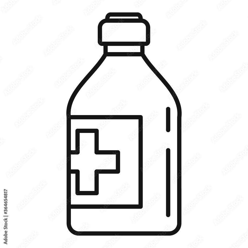 Poster Vitamin cough syrup icon. Outline vitamin cough syrup vector icon for web design isolated on white background