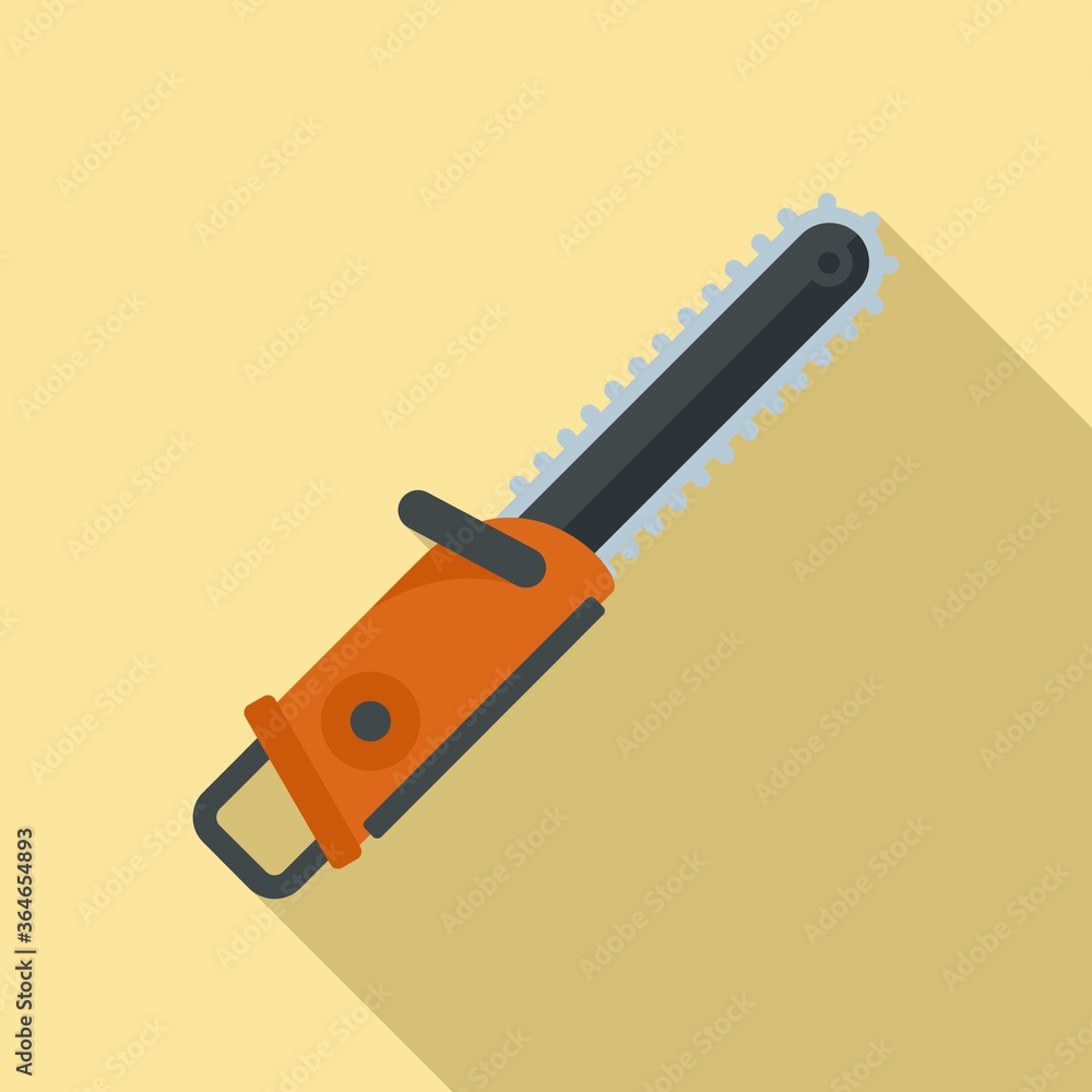 Poster building chainsaw icon. flat illustration of building chainsaw vector icon for web design