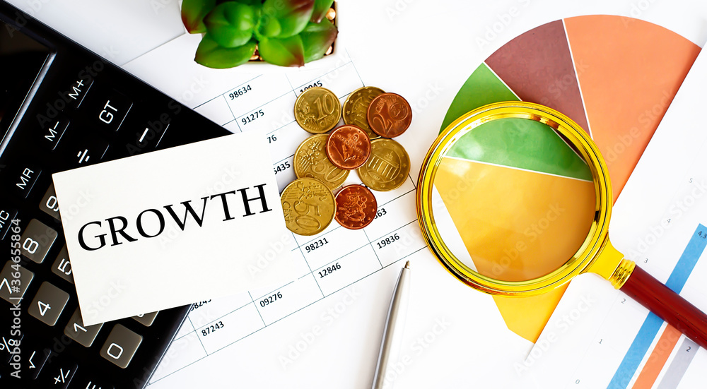 Poster growth .analysis target audience site or page on network. professional analytics for text and visual