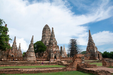 The old temple (Wat Chai Wattanaram). A Historical park in Phra Nakhon Si Ayutthaya Province.