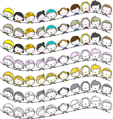 vector boys and girls background