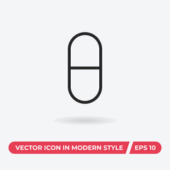 Capsule icon vector. Medical Pill sign