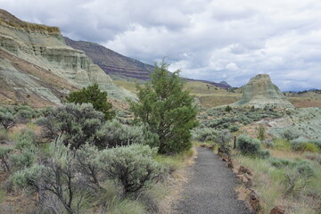 Hiking Trail in John Day Fossil Beds National Monument (Sheep Rock district) - Oregon, USA