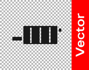 Black Car muffler icon isolated on transparent background. Exhaust pipe. Vector Illustration.