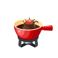 Chocolate fondue. Vector illustration cartoon icon isolated on white background.