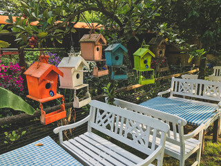 bird houses in the garden