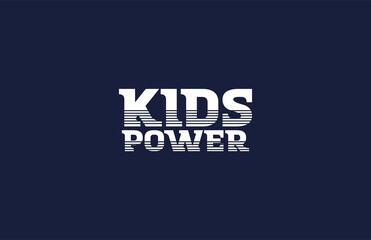 Kids Power Letter Stripe Typography Tshirt