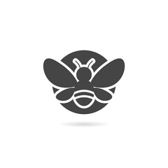 Bee icon with shadow