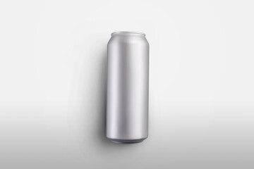 Mockup blank carbonate can with a refreshing drink lying on a white background, aluminum bottle...