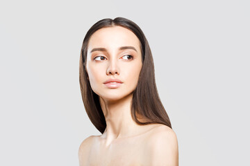 Closeup beauty portrait. Attractive young woman