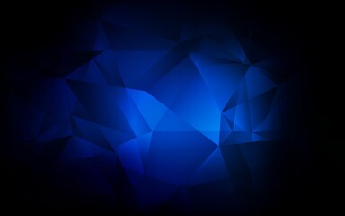 Dark BLUE vector low poly layout. Creative geometric illustration in Origami style with gradient. Triangular pattern for your design.