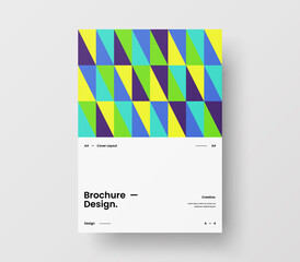 Amazing business presentation vector A4 vertical orientation front page mock up. Modern corporate report cover abstract geometric illustration design layout. Company identity brochure template.