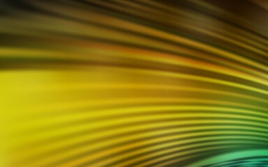 Dark Green, Yellow vector texture with bent lines. A shining illustration, which consists of curved lines. Abstract design for your web site.