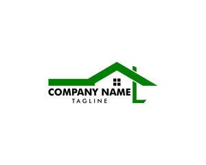 Initial Letter L Roof House Logo Design Template