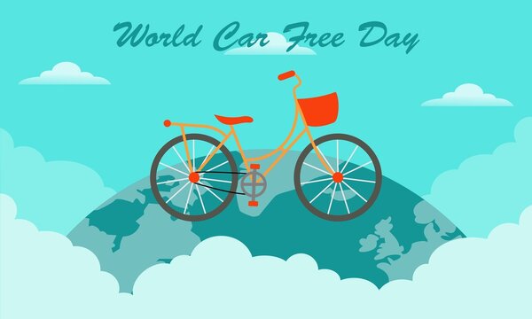 World car free day vector illustration. Great for annual celebration of World Car Free Day poster and banner