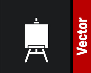 White Wood easel or painting art boards icon isolated on black background. Vector Illustration.
