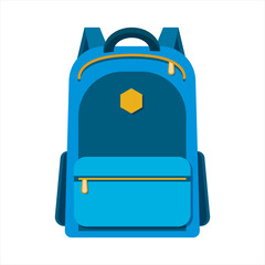 Backpack isolated on a white background. Flat. Vector illustration