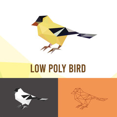 BIRD ANIMALS LOW POLY LOGO ICON SYMBOL SET. TRIANGLE GEOMETRIC POLYGON