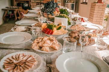 table set for a wedding reception