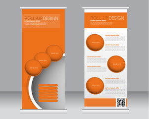 Fototapeta premium Roll up banner stand template. Abstract background for design, business, education, advertisement.