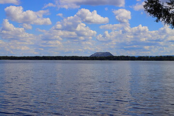 clouds over the lake with great salt mountain