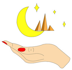 hand-in-moon stars big mountains