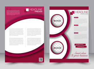 Abstract flyer design background. Brochure template. Can be used for magazine cover, business mockup, education, presentation, report. a4 size with editable elements. Pink color.