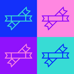 Pop art line Sugar stick packets icon isolated on color background. Blank individual package for bulk food products as coffee, salt, spices. Vector Illustration.
