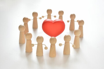 Red Heart with figures