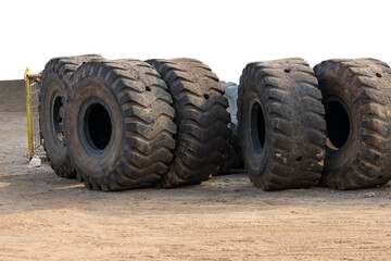 Pile of old tractor tires