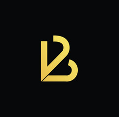 Minimal elegant monogram art logo. Outstanding professional trendy awesome artistic B BD DB initial based Alphabet icon logo. Premium Business logo gold color on black background