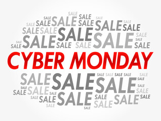 Cyber Monday word cloud collage, business concept background